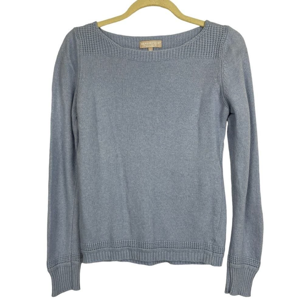 Benedetta B Cashmere Blend Sweater Women’s Size M Merino Wool Knit Pullover Blue